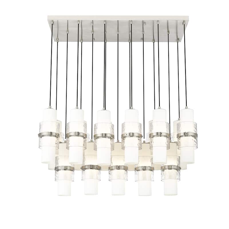 Cayden 17 Light Linear Chandelier in Brushed Nickel - Brushed Nickel