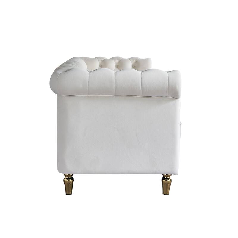 84.65" Chesterfield Velvet 3-Seater Sofa