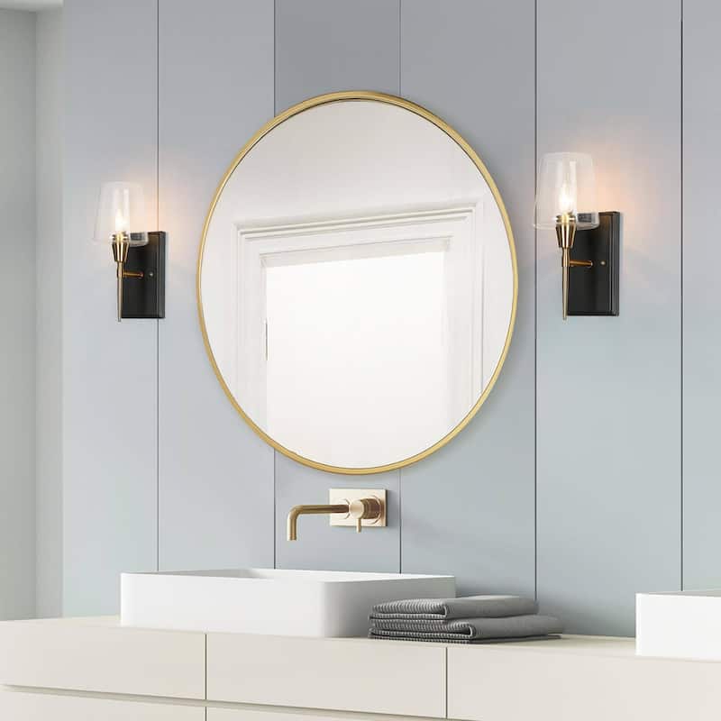 Modern Black Gold 1-Light Wall Sconce Traditional Dimmable Bathroom Vanity Light