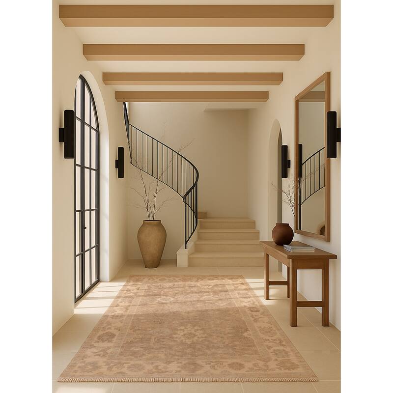 ECARPETGALLERY Hand-knotted Kavya Oushak Taupe Wool Rug - 5'11 x 9'2