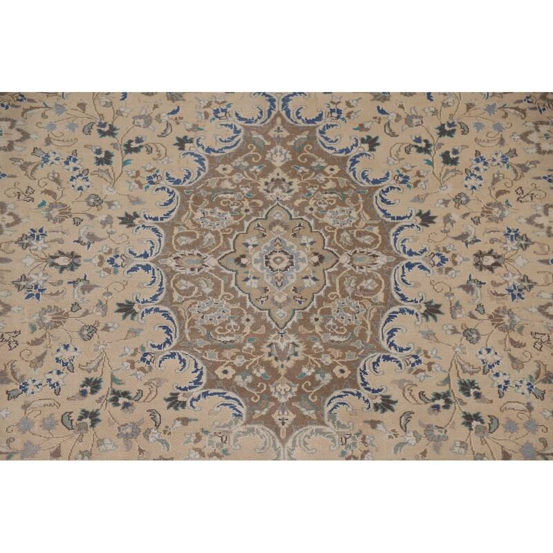 Hand Knotted Oriental 100% Wool Carpet Traditional Floral Peach Mashad Area Rug - 12' 6'' X 9' 7''