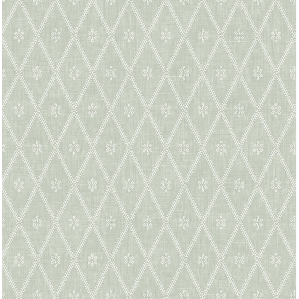 Seabrook Designs Ambram Diamond Lattice Unpasted Wallpaper