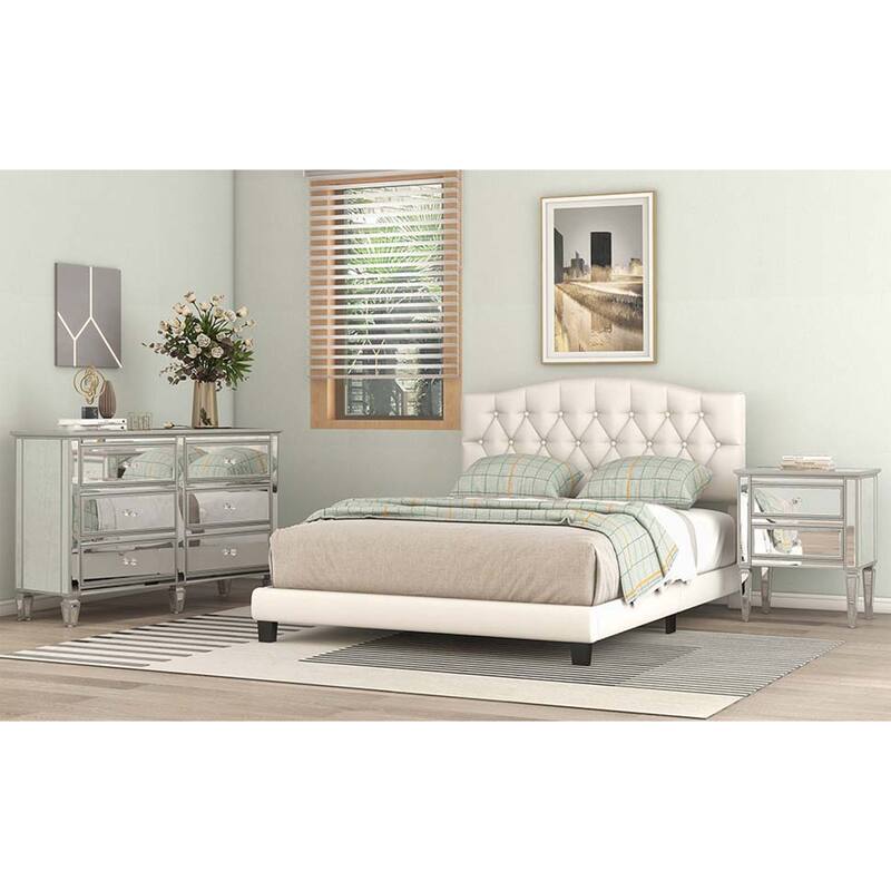 Upholstered Platform Bed, Queen