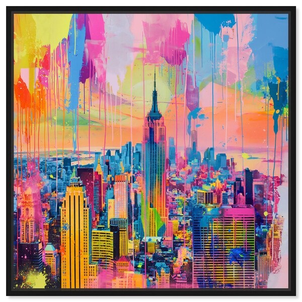 Vibrant Visions of NYC Canvas Graffiti Art by Art Remedy - Bed