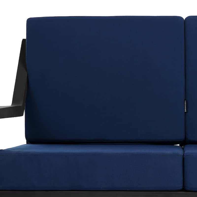 Outdoor Wood Teak Patio 2 Seater Loveseat with Cushion