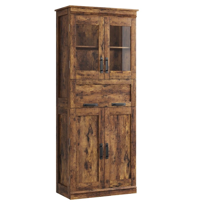 66.9" Pantry Cabinet with Drawer, Kitchen Storage Buffet Cabinet with 4 Shelves, Freestand Storage Cabinet