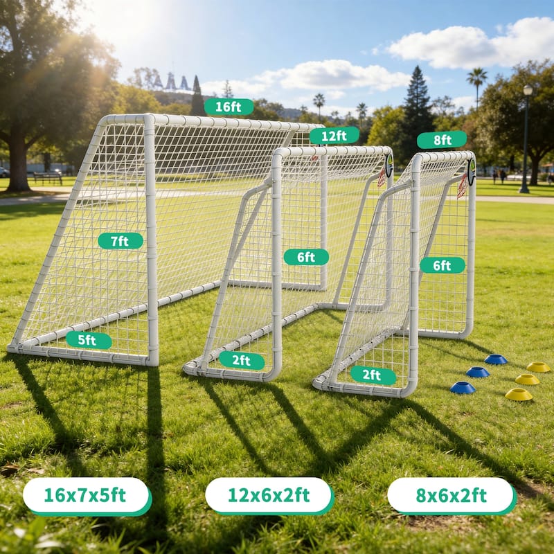 6 X 12FT Soccer Goal for Backyard Kids Portable Soccer Net with High-Strength Nets