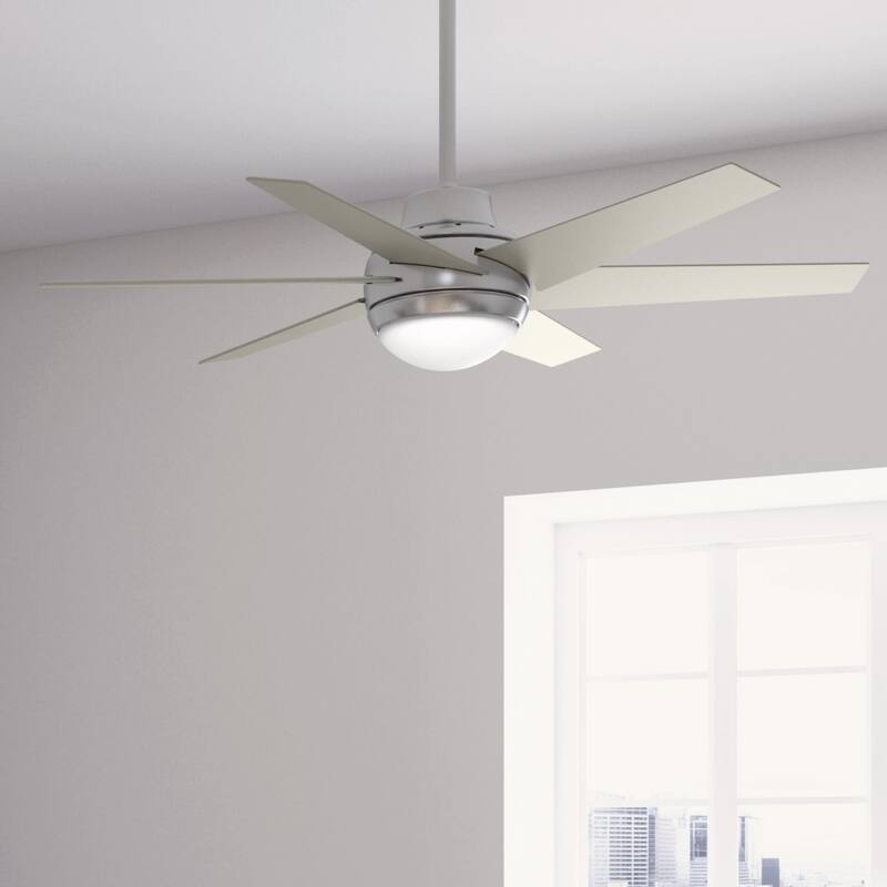Hunter 52" Sotto Ceiling Fan with Integrated LED Light and Handheld Remote - Brushed Nickel
