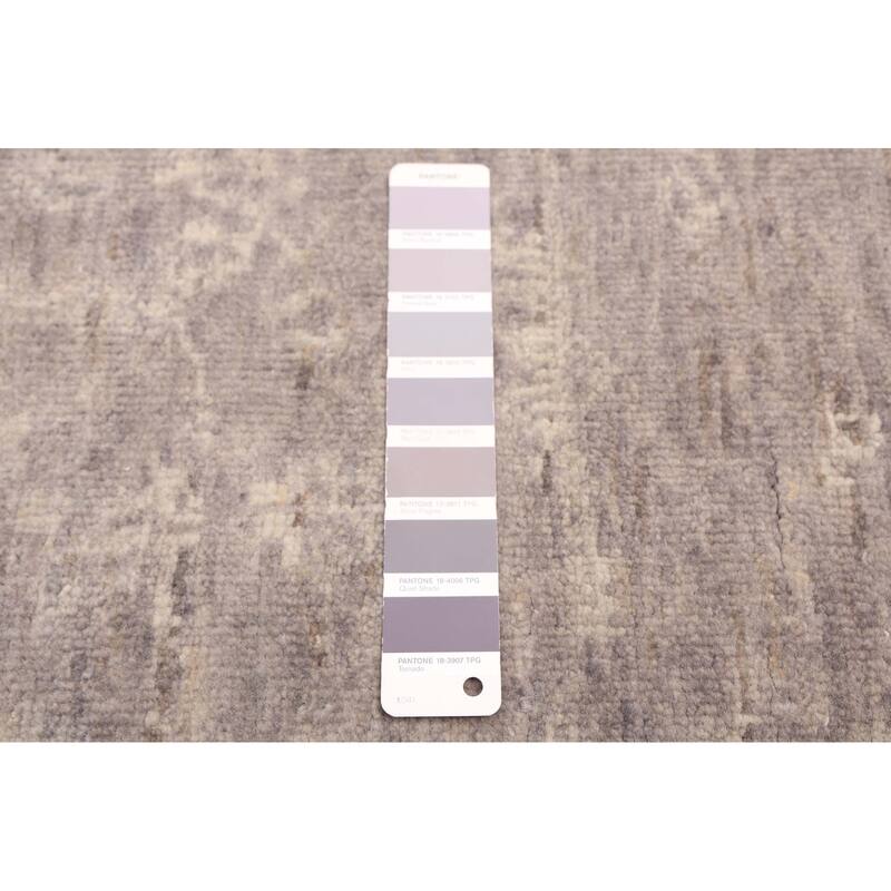 ECARPETGALLERY Hand-knotted Finest Oushak Dark Grey Wool Rug - 5'11 x 8'11