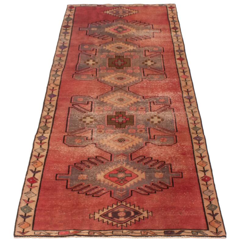 ECARPETGALLERY Hand-knotted Konya Anatolian Copper Wool Rug - 3'5 x 9'5