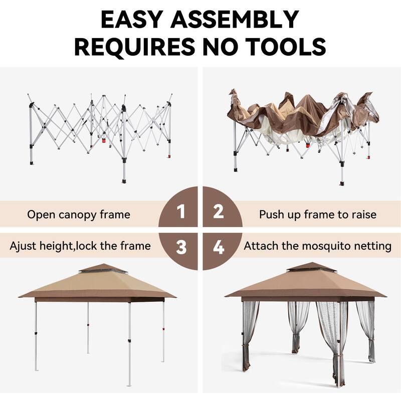 Gazebo Outdoor Pop up Canopy Tent with Curtains