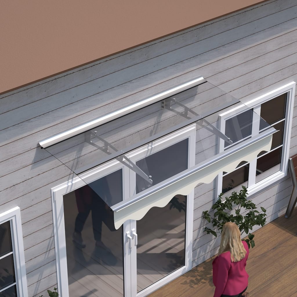 Wall-mounted window and door awnings for wooden wall rooms