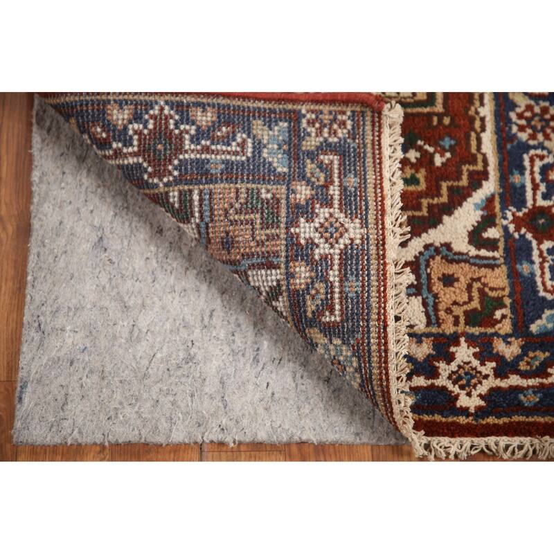 Hand Knotted Oriental 100% Wool Carpet Traditional Medallion Oranges & Rust Heriz (serapi) Area Rug - 3' 0'' X 2' 0''