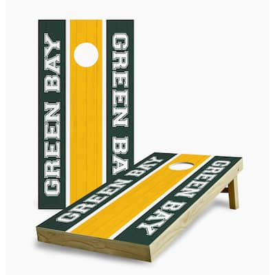 Green Bay Packers Striped Cornhole Game (Choose Wraps or Boards)