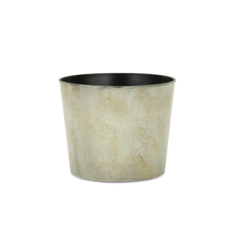 HomeRoots 7" Gray Recycled Plastic Indoor Outdoor Round Nursery Pot