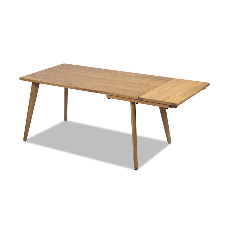 Jennifer Taylor Home Capri Solid Red Oak Wood Extendable Leaf Dining Table