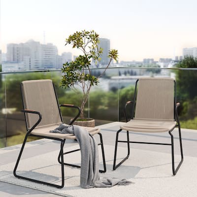 Moonstone Modern Outdoor Rope Weave Club Chair (Set of 2) by Christopher Knight Home