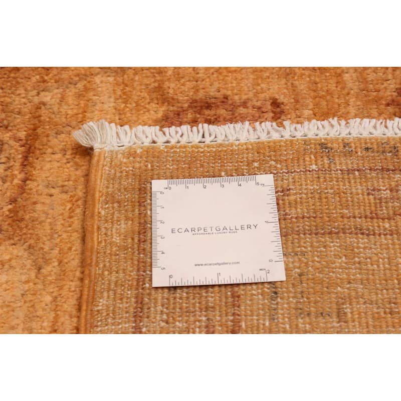 ECARPETGALLERY Hand-knotted Vibrance Orange Wool Rug - 6'2 x 9'1