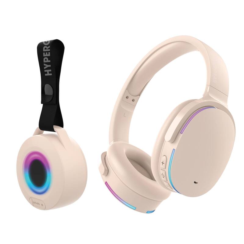 HyperGear Audio Essentials Headphones and Speaker Duo - Beige