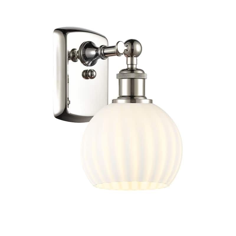 Innovations Lighting 516-1W-9-6 White Venetian Sconce White Venetian - Polished Nickel / White Venetian