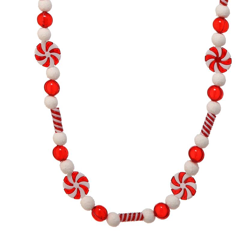 72" Acrylic Mixed Peppermint Garland