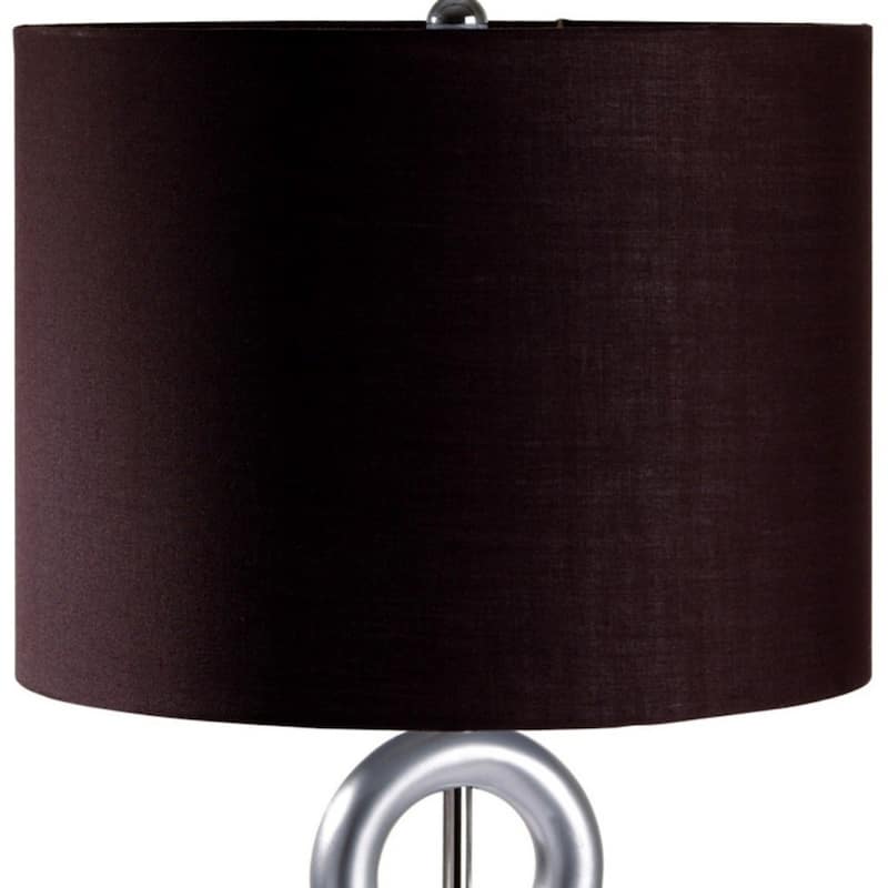 29" Silver Ceramic Geometric Table Lamp With Brown Classic Drum Shade - 13.75" x 13.75" x 29"