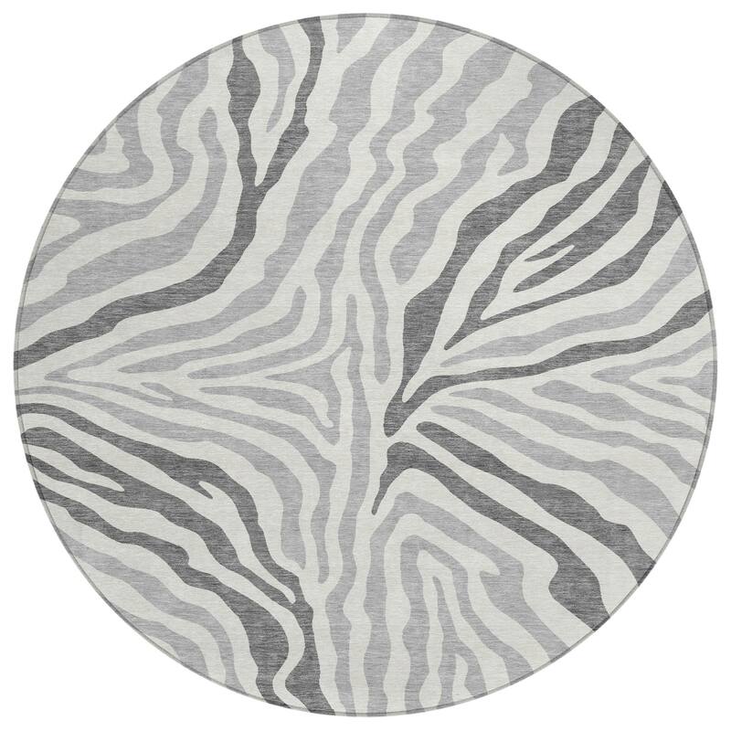 Machine Washable Indoor/ Outdoor Modern Prints Chantille Rug