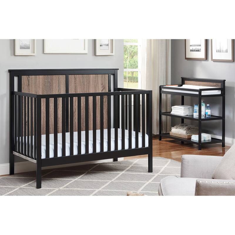 Connelly 4-in-1 Convertible Crib Black/Vintage Walnut - Black Brown - Black Brown