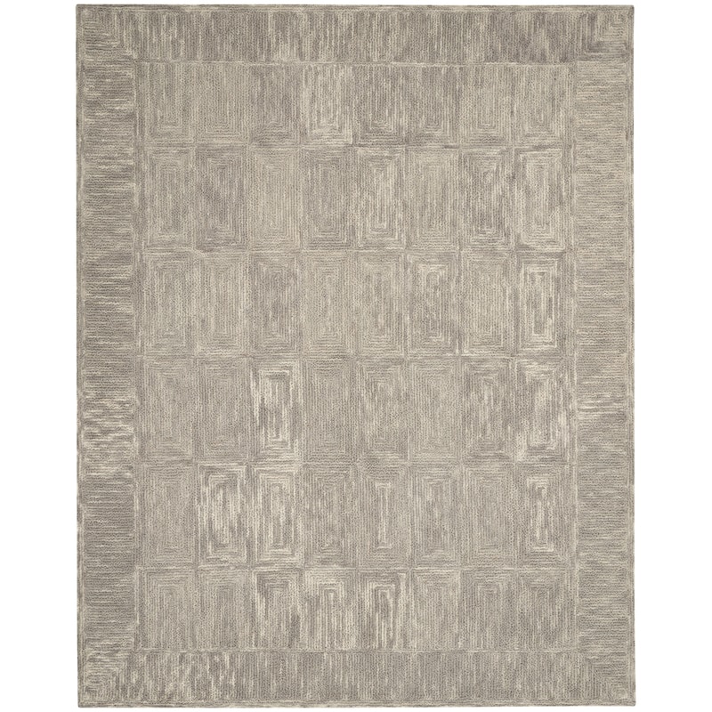 Nourison Vail Textured Modern Hand-tufted Looped Wool Area Rug