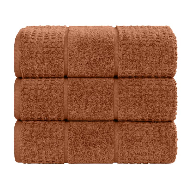 Superior Napa Zero Twist Cotton Soft Waffle Bath Towel Set of 3