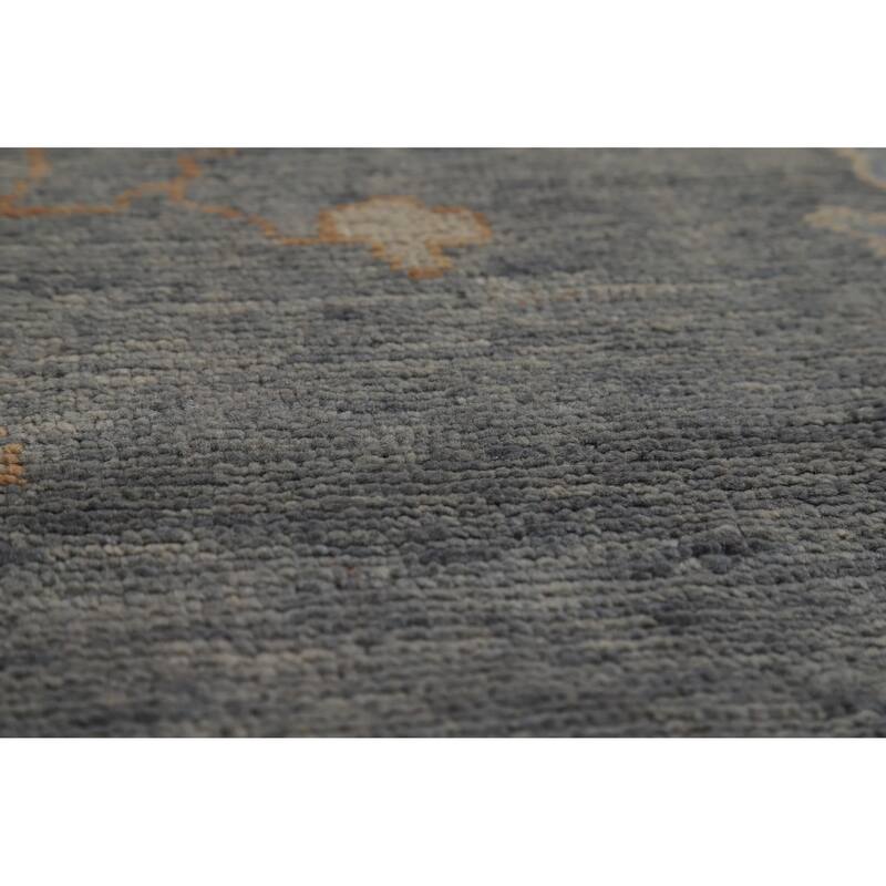 Hand Knotted Oriental 100% Wool Carpet Transitional All-Over Greys & Charcoal Oushak Area Rug - 11' 7'' X 8' 5''