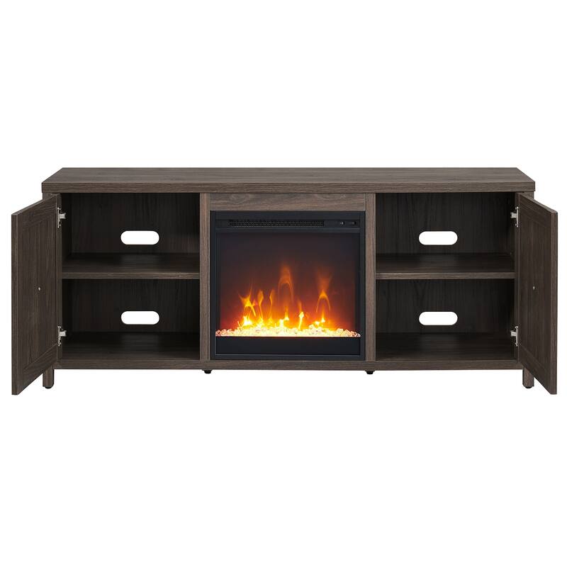 Granger 58" TV Stand with Crystal Fireplace Insert