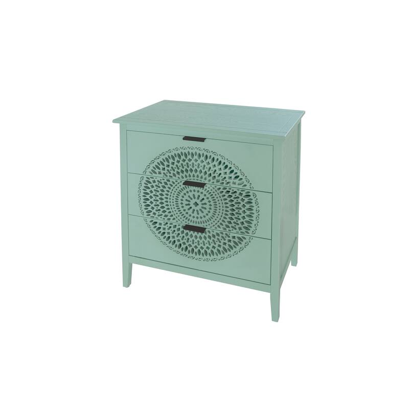 3 Drawer Dresser Storage Chest with Metal Handles