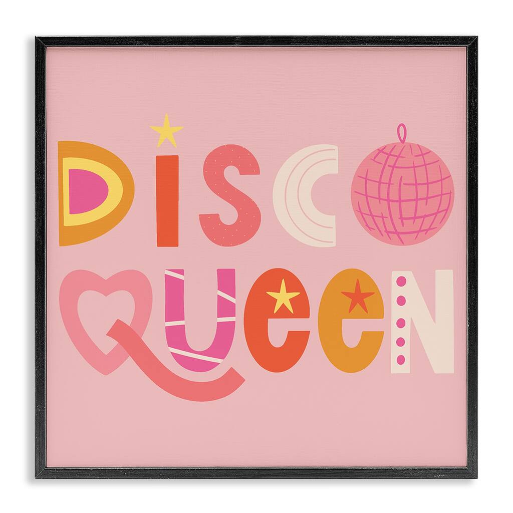 Stupell Disco Queen Pastel Pink Framed Giclee Art Design By Sazerelli Designs