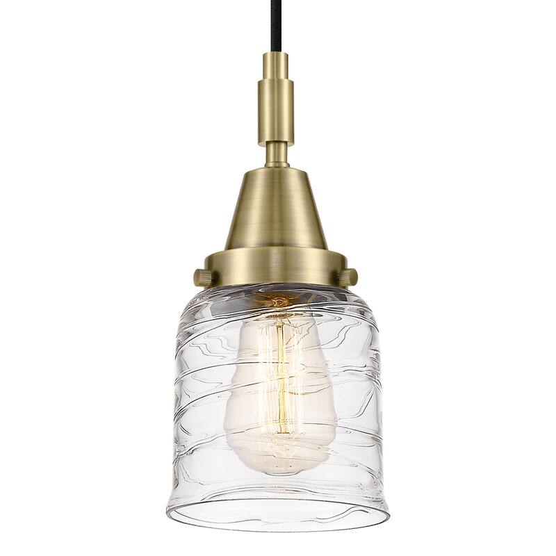 Innovations Lighting 447-1P-G513 Bell 5" Wide Mini Pendant with Clear - Antique Brass