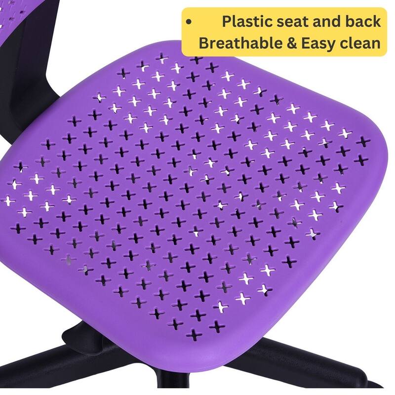 HomyLin Plastic Adjustable Rolling Kids Study Desk Chair Armless