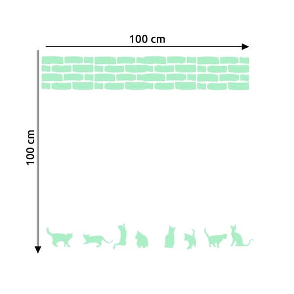 dimension image slide 0 of 2, Walplus Peel and Stick Wall Stickers Glow In The Dark Cats Brick Decor