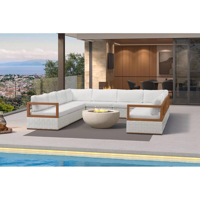 PURPLE LEAF GLFSF Outdoor sofas White Outdoor Couch for Yard Porch Deck Patio Conversation Sets - 10 seats/U-shaped