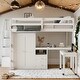 preview thumbnail 21 of 55, Loft Bed with Storage Bookshelf,Kids Bed with Desk & Wardrobe,Full Size