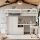 preview thumbnail 1 of 17, Multifunctional Loft Bed with Stairs,Bookshelf,Drawers,Desk & Wardrobe,Full Size for Bedroom White