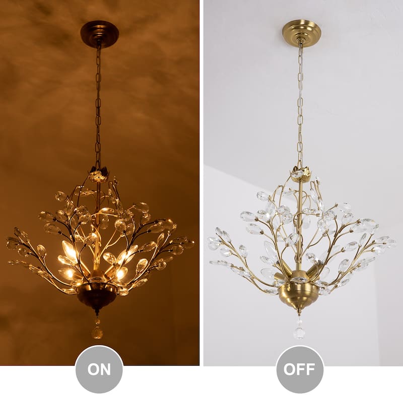 Maxax 4 - Light Unique Classic / Traditional Chandelier with Crystal Accents