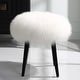 preview thumbnail 4 of 4, Uttermost Wooly Sheepskin Accent Stool - 17"W x 18.5"H x 17"D
