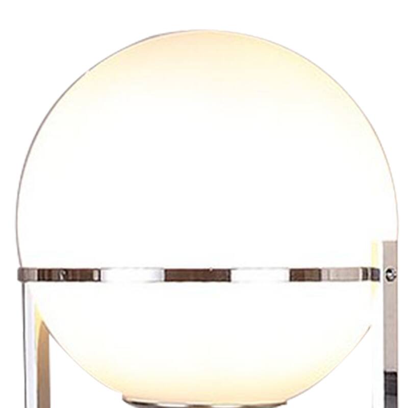 Jim 22 Inch Table Lamp, LED Light, Metal Body, Modern Globe Shade, Silver