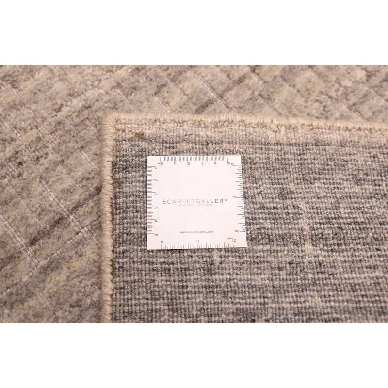 ECARPETGALLERY Hand Loomed Elysian Grey Viscose, Wool Rug - 8'2 x 9'11