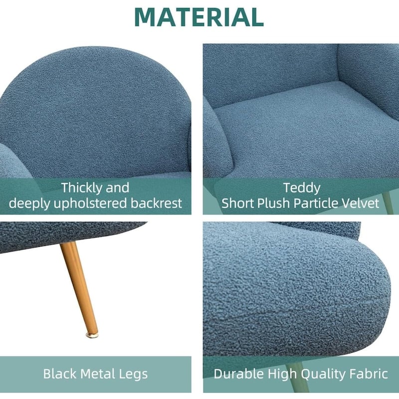 XINMICS Modern Accent Chair Upholstered Armchair for Living Room, Bedroom