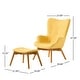 preview thumbnail 46 of 76, Hariata Mid-Century Modern Wingback Fabric Chair/Ottoman Set by Christopher Knight Home