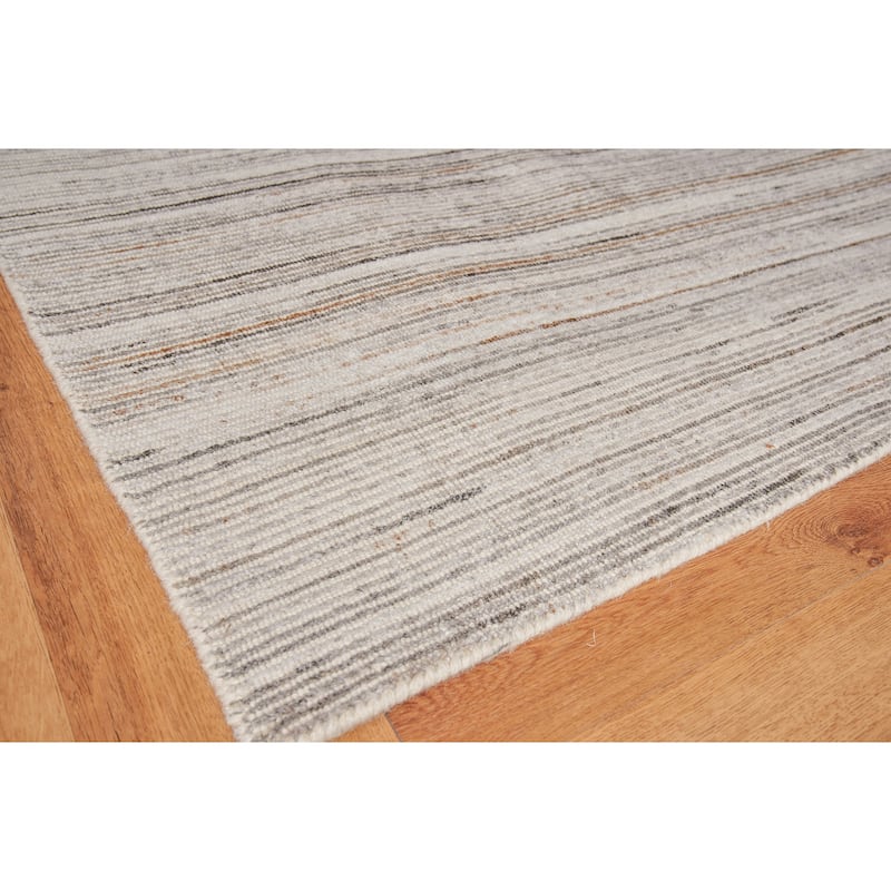 EXQUISITE RUGS Carmen Hand-loomed PET yarn Ivory/Grey Area Rug.