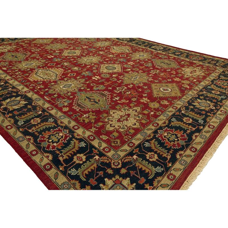 Traditional Multi-Colored Flatweave Wool Area Rug