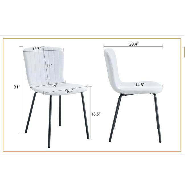 Set of 4 Minimalist Dining Chairs – Premium Black Metal Leg Design for Modern Interiors, Versatile Style Adaptability