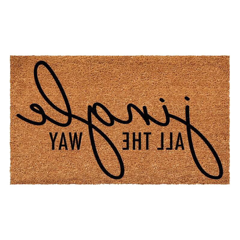HomeRoots 24" X 36" Brown And Black Christmas Outdoor Coir Door Mat - 24.00' X '36.00